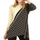 Alfani Women's Color Block 3/4 Sleeve Jewel Neck Top Yellow Size X-Large