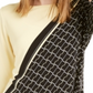 Alfani Women's Color Block 3/4 Sleeve Jewel Neck Top Yellow Size X-Large
