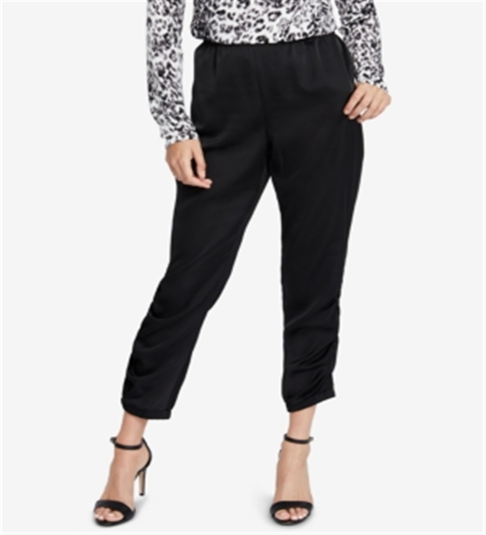 Rachel Roy Women's William Gathered Cropped Pants Black Size XX-Large