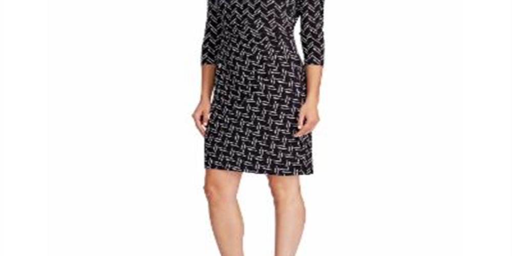 राल्फ लॉरेन महिला जर्सी प्रिंटेड ड्रेस काला साइज़ 12