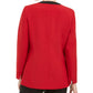 Kasper Women's Lace Trim Open Front Topper Jacket Red Size 10