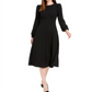 Calvin Klein Women's Puff Sleeve MIDI Dress Black Size 12