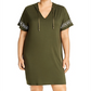 Michael Kors Women's Logo Hooded T-Shirt Dress Green Size 1X