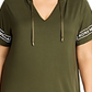 Michael Kors Women's Logo Hooded T-Shirt Dress Green Size 1X