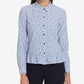 Tommy Hilfiger Women's Peplum Long Sleeves Blouse Blue Size L