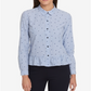 Tommy Hilfiger Women's Peplum Long Sleeves Blouse Blue Size L
