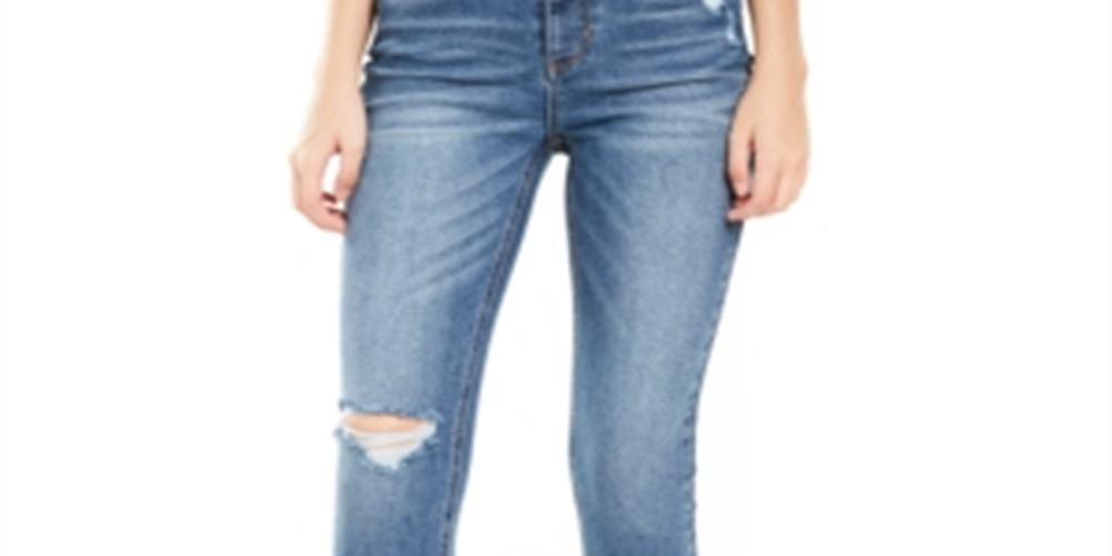 Vanilla Star Junior's Real Cheeky Ripped High Rise Jeans Blue Size -7