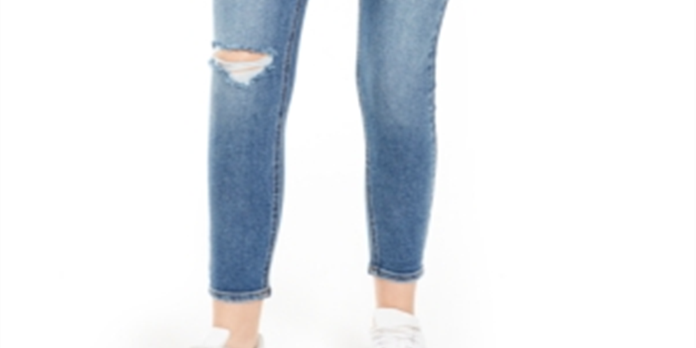 Vanilla Star Junior's Real Cheeky Ripped High Rise Jeans Blue Size -7