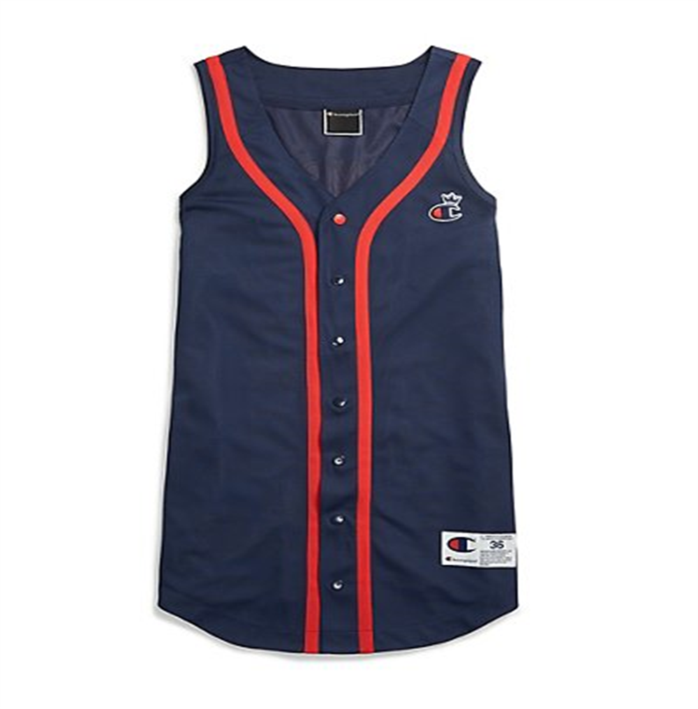 Champion Women's Baseball Jersey Dress Blue Size M
