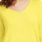 Hippie Rose Junior's V Neck Tunic Sweater Yellow Size X-Large