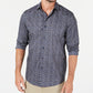 Tasso Elba Men's Cotton Tapestry Print Button Down Shirt Blue Size Medium