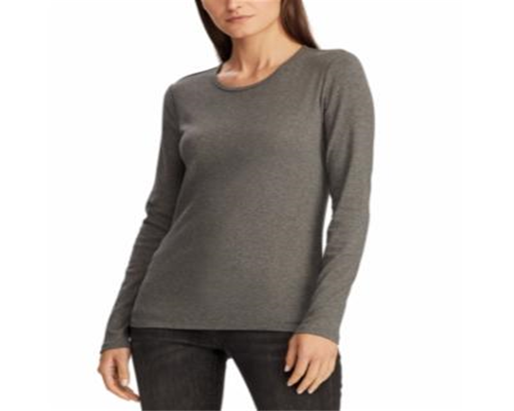Ralph Lauren Women's Long Sleeve Stretch T-Shirt Gray Size XX-Large