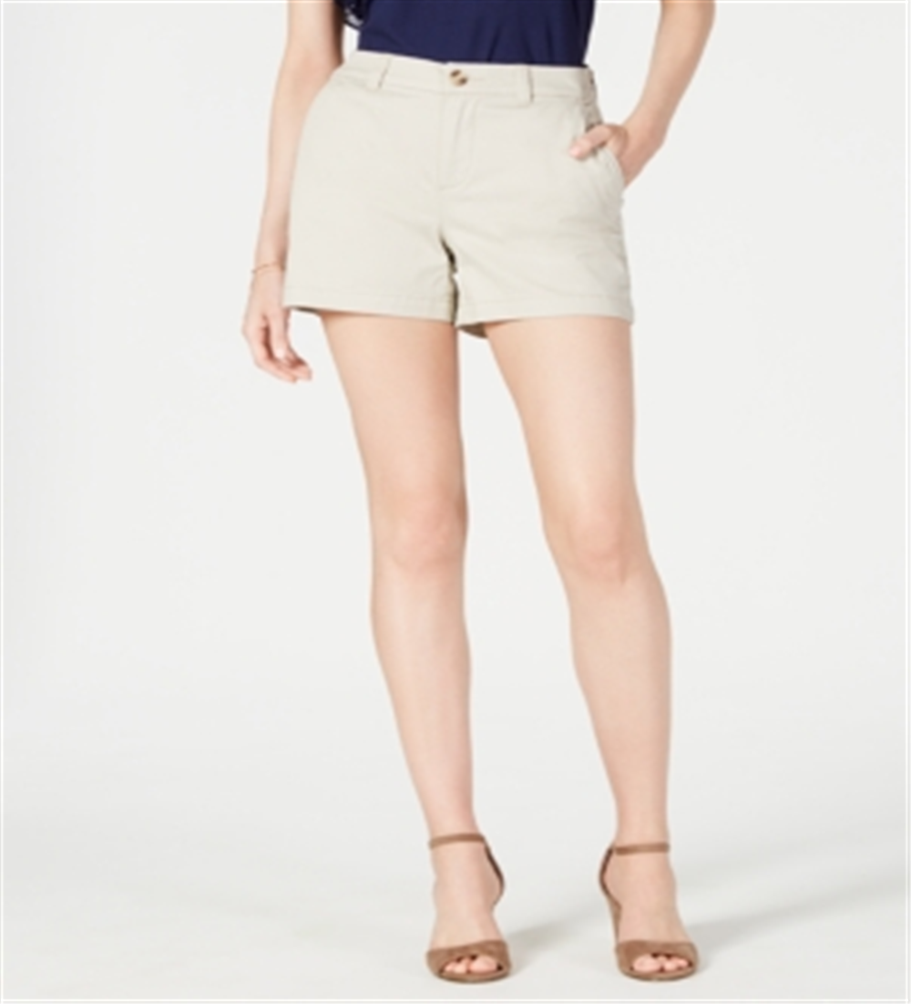 Maison Jules Women's Flat Front Chino Shorts Brown Size 2