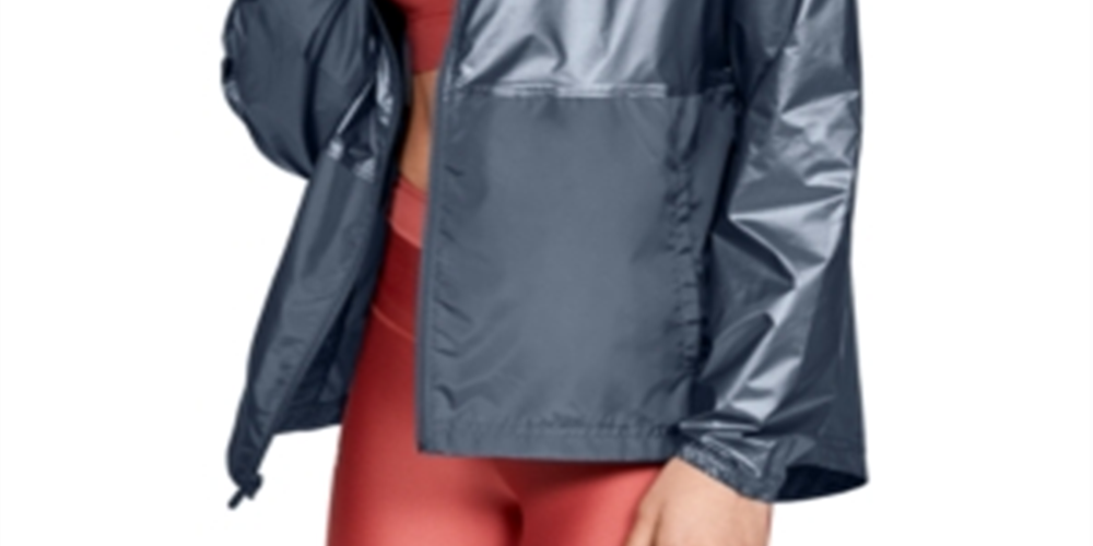 Under Armour Women's Metallic Woven Jacket Blue Size XL