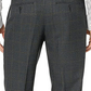 Perry Ellis Men's Slim Fit Large Windowpane Dress Pants Gray Size 31X30