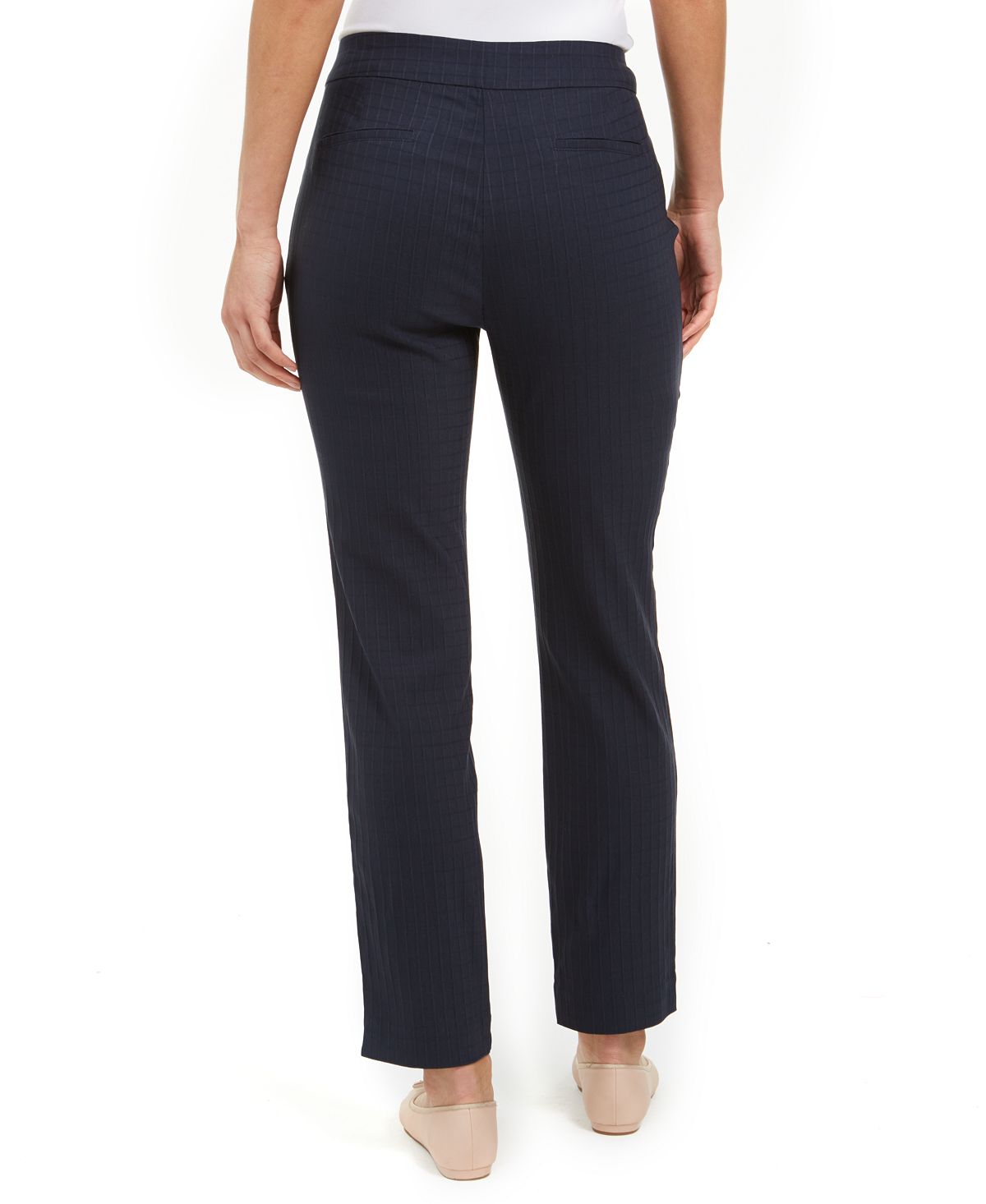 Charter Club Women's Jacquard Pull on Pants Blue Size 18