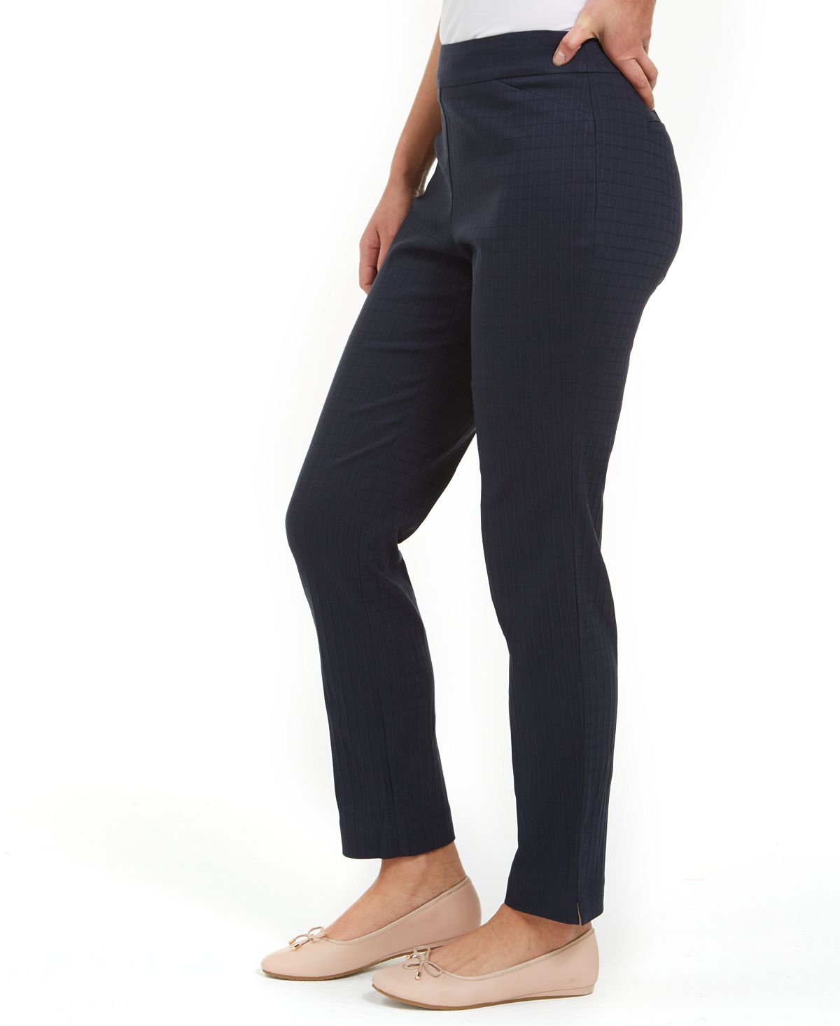 Charter Club Women's Jacquard Pull on Pants Blue Size 18
