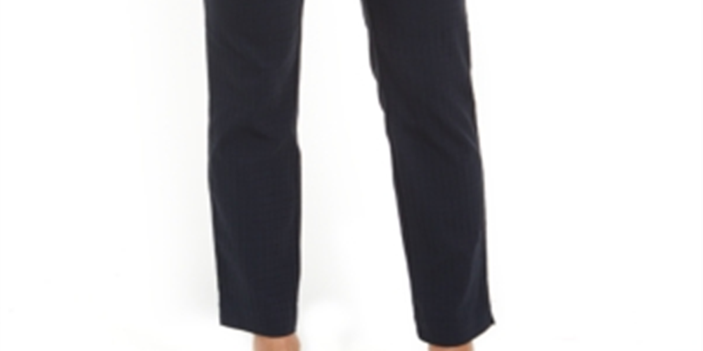 Charter Club Women's Jacquard Pull on Pants Blue Size 18