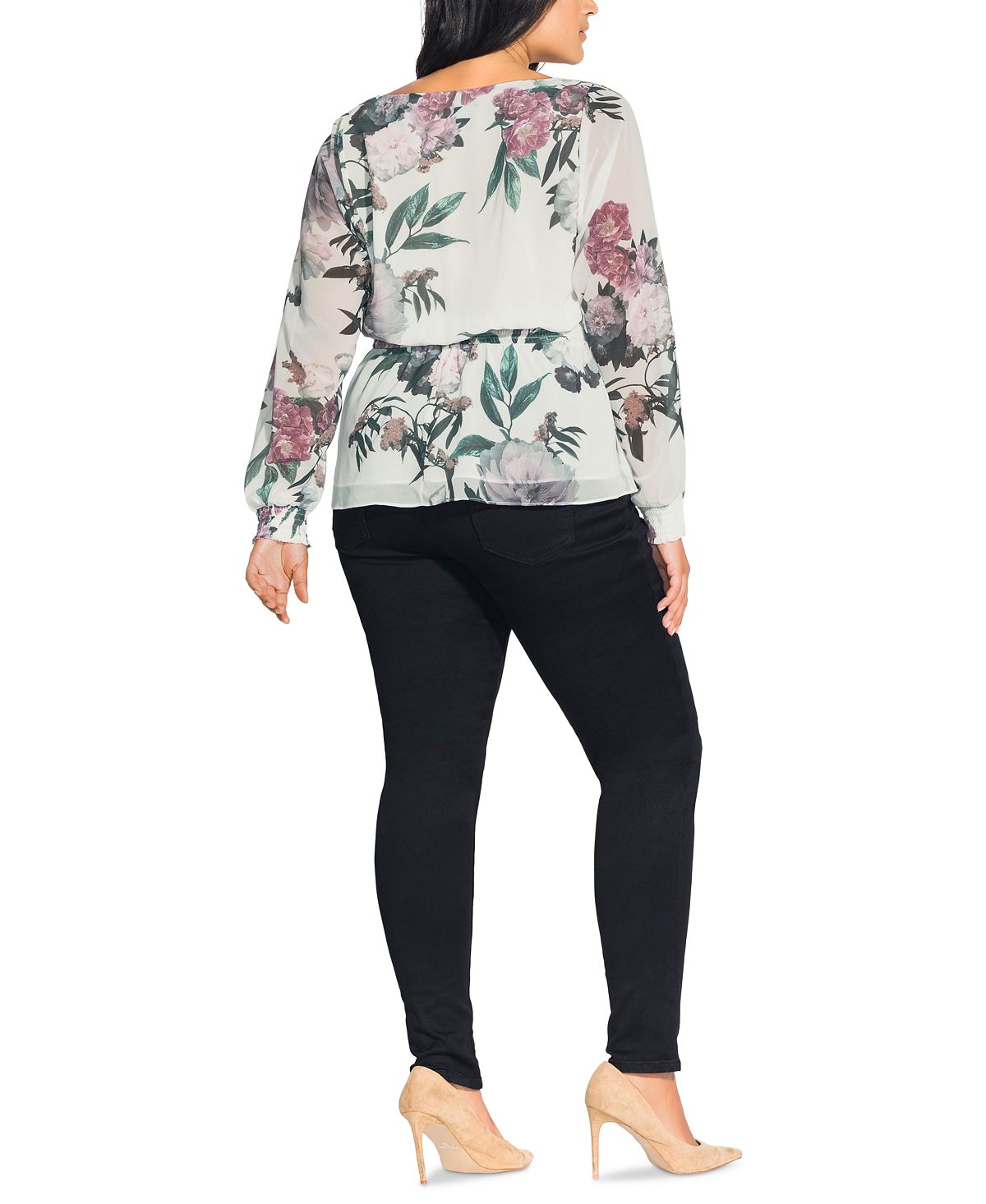 City Chic Women's Trendy Plus English Garden Top White Size XL