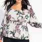 City Chic Women's Trendy Plus English Garden Top White Size XL
