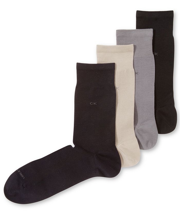 Calvin Klein Men's Flat Knit Dress Socks Black One Size