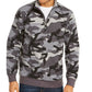 Club Room Men's Stretch Camouflage 1/4 Zip Fleece Sweatshirt Gray Size Small
