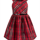 Bonnie Jean Big Girls Plus Size Belted Plaid Taffeta Dress - Red Size 20 Plus