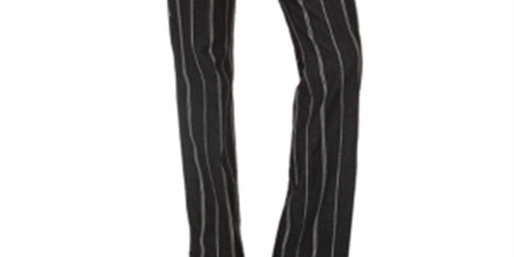 Charter Club Women's Denim Pinstriped Trousers  Black Size 18