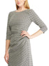 ralph-lauren-womens-ruched-houndstooth-long-sleeve-jewel-neck-above-the-knee-dress-black-size-14