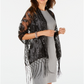 INC International Concepts Women's Floral Sequin Mesh Wrap Black Size Regular