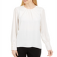 Calvin Klein Women's Button Cuff Top White Size Petite XS