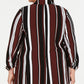 Alfani Women;s Plus Striped Business One-Button Blazer Brown Size 1X