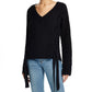 Weatherproof Vintage Women's Long Sleeve V Neck Sweater Black Size X-Large