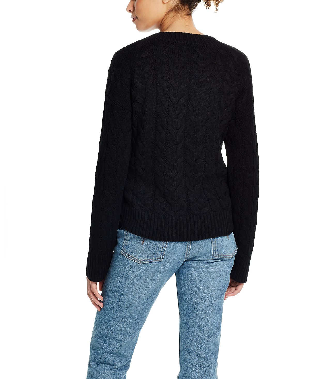 Weatherproof Vintage Women's Long Sleeve V Neck Sweater Black Size X-Large