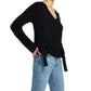 Weatherproof Vintage Women's Long Sleeve V Neck Sweater Black Size X-Large