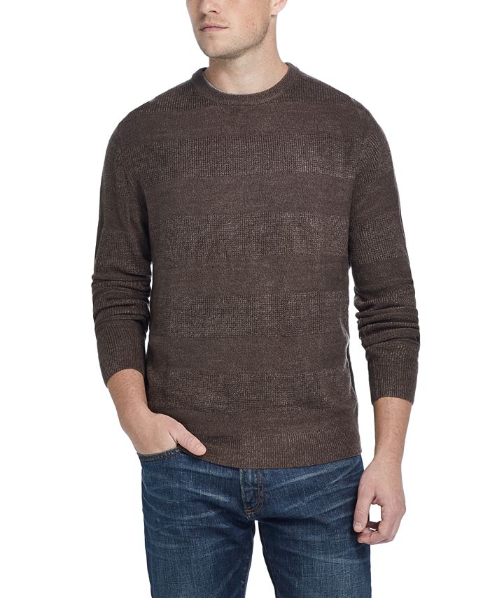 Weatherproof Vintage Men's Heathered Striped Crewneck Sweater Red Size Medium