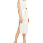 Marella Women's Sleeveless Belted Trench Dress White Size 14