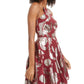 City Studios Junior's Metallic Print Fit & Flare Dress Red Size 0