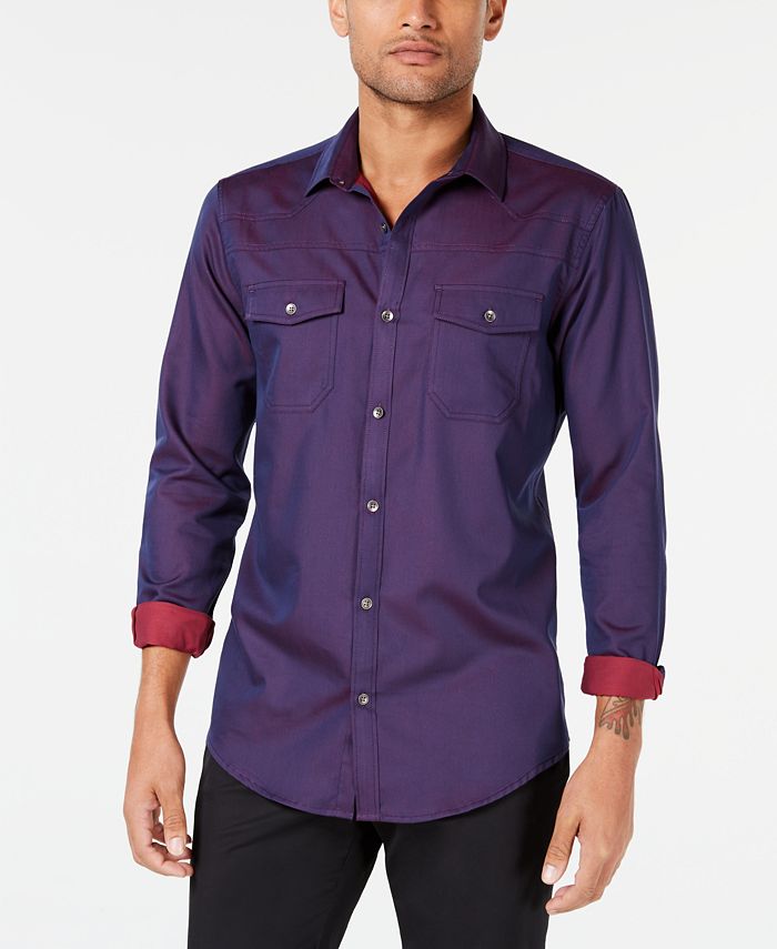 INC International Concepts  Men's Pax Shirt Purple Size Large