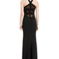 Emerald Sundae Women's Sheer Sleeveless V Neck Full Length Evening Mermaid Dress Black Size Small