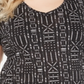 Style & Co Women's Cotton Printed V Neck Top Black Size 0X