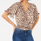 Bar III Women's Leopard Print Crop Top Brown Size XL