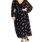 City Chic Women's Gentle Floral Dress Black Size 24W