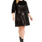 INC International Concepts Women's Sequined Above Knee Sheath Dress Black Size 0X