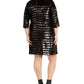 INC International Concepts Women's Sequined Above Knee Sheath Dress Black Size 0X