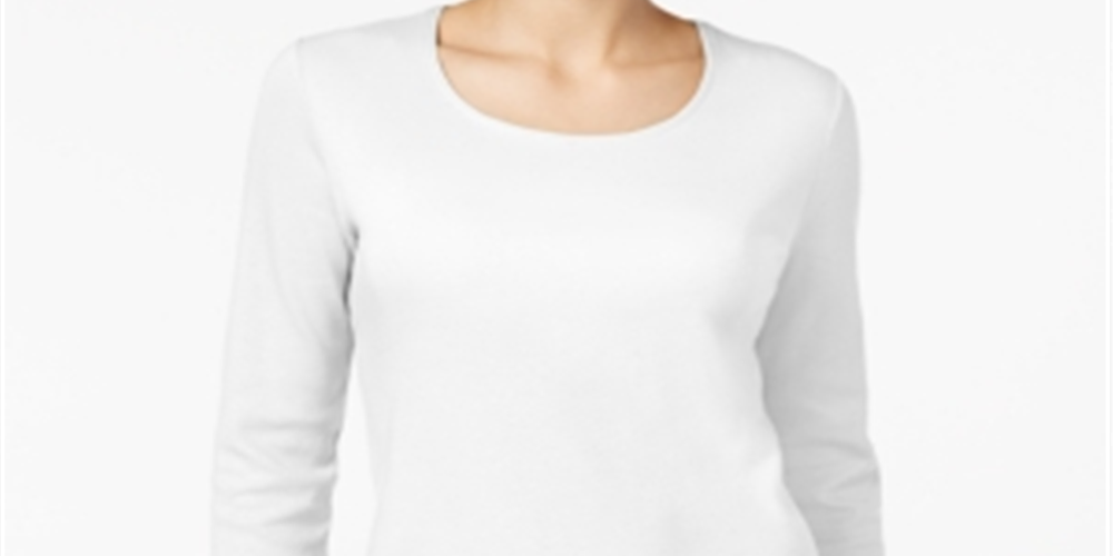 Karen Scott Women's Scoop Neck Top White Size X-Small