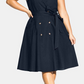 City Chic Women's Short Sleeve V Neck Below the Knee Wrap Dress Dress Green Size 20W