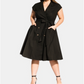 City Chic Women's Short Sleeve V Neck Below the Knee Wrap Dress Dress Green Size 20W