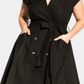 City Chic Women's Short Sleeve V Neck Below the Knee Wrap Dress Dress Green Size 20W