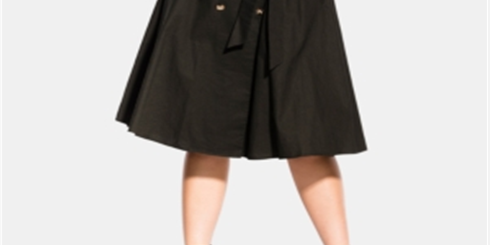 City Chic Women's Short Sleeve V Neck Below the Knee Wrap Dress Dress Green Size 20W